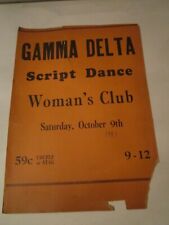 1943 GAMMA DELTA SORORITY POSTER SCRIPT DANCE WOMAN'S CLUB 14
