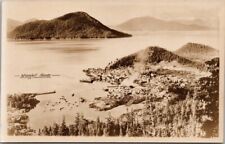 WRANGELL, Alaska RPPC Real Photo Postcard Aerial Town View / Scenic Photo #A196 picture