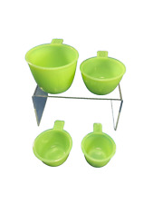  New, 4 Pc set of Jadeite Green Glass Measuring Cups picture