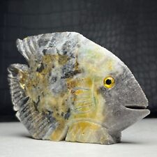 164g Natural Crystal Mineral Specimen. Amazon Stone. Hand-Carved Fish picture
