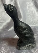 VINTAGE INUIT ART Hand Craved Duck Figurine Soapstone Eskimo Signed And Numbered picture
