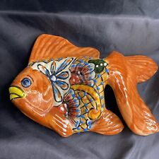 Hecho En Mexico Talavera Pottery Fish HandPainted Colorful Wall Hanging Folk Art picture