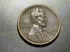 Rare 1966 Lincoln Penny  No Mint Mark.L, RIM ERROR, W ERROR very good condition picture