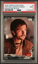 Captain Cassian Andor 2016 Topps Star Wars Rogue One Black PSA 9 Mint #2 picture