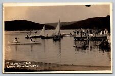 Masonic Club of Haverstraw. Lake Kanawauke, New York Real Photo Postcard RPPC picture
