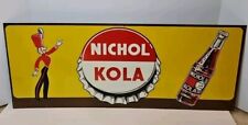 Vintage Very Nice Colorful Metal Nichol Kola Advertising Sign picture