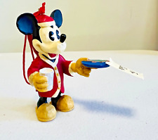 Vtg Disney Mickey Mouse Christmas Ornament/Figurine Cookie Plate For Santa 3.5