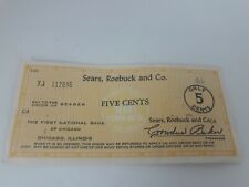 Vintage Sears Roebuck and Co 5 Cent Uncashed Check  picture