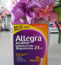 Allegra Allergy 24 Hour 90 Count 180mg Tablets Antihistamine Non Drowsy EX 12/24 picture