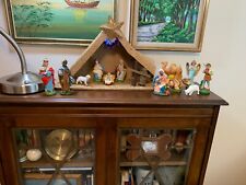 VINTAGE NATIVITY SET WITH LIGHT AND MUSIC BOX & ASSORTED EXTRA PIECES picture