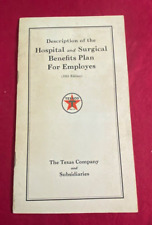 VINTAGE TEXACO EMPLOYEE BENEFIT PLAN BOOKLET / 1951 ISSUE / GREAT DISPLAY ITEMS picture