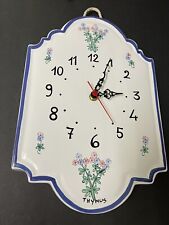 Vintage Williams Sonoma Thymus Hand Painted Porcelain Wall Clock Made in Italy picture