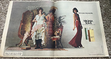 1974Virginia Slims Cigarettes 2 Page Newspaper Print Ad - Long Way Baby picture