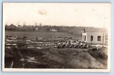 Luverne Minnesota MN Postcard RPPC Photo Cement Block Factory Yard 1912 Antique picture