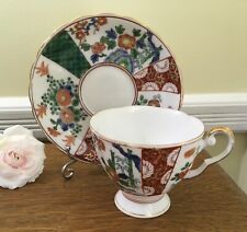 Vintage UCAGCO Handpainted Imari with Gold Accents Teacup & Saucer made in Japan picture