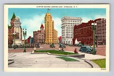 Syracuse NY-New York, Clinton Square Looking East, Antique, Vintage Postcard picture