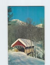 Postcard Flume Covered Bridge & Mt. Liberty Franconia Notch New Hampshire USA picture