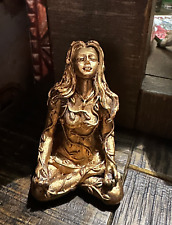 Mother Earth Gaia Sitting Lotus Pose Veronese ,2.5 resin & painted Gold picture