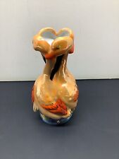 Vintage Hand Painted 4 Orange Lustreware Ducks Figural Vase Japan 5.5” EUC picture