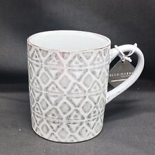 Blue Harbor Reactive Glaze Geometric Gray Coffee Tea Mug 20oz Double Triangle picture