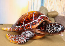 Nautical Ocean Red Giant Sea Turtle Swimming Bobblehead Figurine Tortoise picture