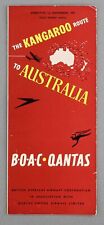 BOAC & QANTAS KANGAROO ROUTE AIRLINE TIMETABLE DECEMBER 1951 CONSTELLATION picture