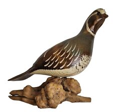 Hand-Carved & Hand-Painted Wood Quail Bird Figure Signed Kissy Durham picture