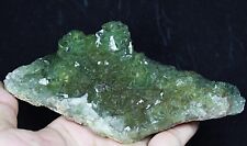 0.95lb Natural beauty rare translucent green cube fluorite mineral specimen picture