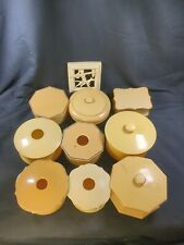 18 Pc Mix Lot Vtg Ivory Celluloid Vanity Dresser Vanity Boxes Manicure Mirror picture