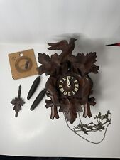 German Leaf & Loon Cuckoo Clock By Seth Thomas 8 Day Black Forest Vintage 1950’s picture