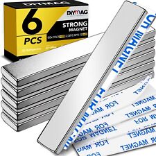 6 Pack Super Strong Bar Magnets Heavy Duty, Large Flat Magnetic Strips, Powerful picture