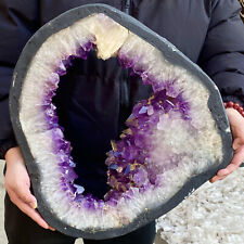 32.2LB  Natural Amethyst Cave Crystal Slice shaped Hand Cut picture