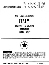 372 Page 1944 Civil Affairs Handbook - Italy - Cultural Institutions on Data CD picture