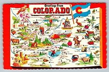 CO-Colorado, General Greetings, Map, c1980 Vintage Postcard picture