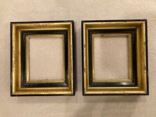Rare Matching Pair of 8x10 Eastlake Black Gold Leaf Gilt Picture Frames e picture