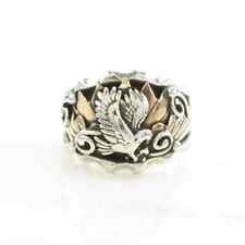 Vintage Native American Silver Ring Eagle Gold Toned Accent Sterling Size 10 3/4 picture