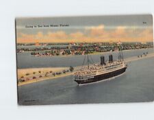 Postcard Ship/Cruise Going to Sea from Miami Florida USA picture
