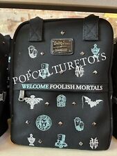 Disney Parks 2024 Loungefly Haunted Mansion Canvas Leota Hatbox Backpack Bag New picture