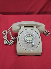 Vtg Automatic Electric Northlake IL Rotary Dial Telephone Phone Beige Tan 1964 picture