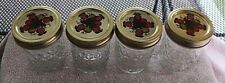 Lot Of 4 Vtg Ball Quilted Crystal Jelly Jars 8oz  With Ball Fruit Lids 1999 picture