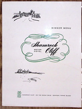 1950s SHAMROCK CLIFF MOTOR HOTEL NEWPORT RHODE ISLAND OCEAN DR DINNER MENU W71 picture