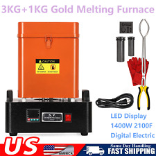 3KG+1KG Gold Digital Melting Furnace 1400W 2100F LED Display Smelting Furnace picture