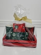 Two Brand NEW Starbucks Large Logo Coffee Mugs 16oz Gift set w/ Cocoa Holiday picture