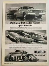 1963 Print Ad Rambler 4-Door Cars Pull Boats on Trailers  picture