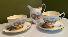 CLARE Burns Cottage Sugar Teacup Creamer Glasgow Scotland Vintage Bone China Set picture