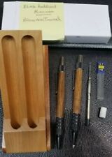 HandMade RARE Wood Full Set Dura Click Ink Pen Pencil Refills Wood Case BONUSES picture