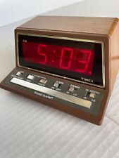 Vintage Digital Timex Alarm Clock Model 5208-5 Wood-grain Made In Japan Tested. picture