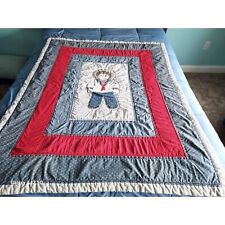 Vintage Baby Quilt Hand Sewn Nautical Saylor Boys 55x44 inches picture