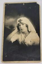 Antique Real Photo Postcard RPPC Red Cross Nurse ID'd Herrera 17 Years Old picture