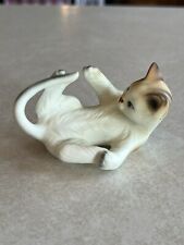 1984 Enesco Vintage Cat Kitten Orange Stripes Playing With Tail Figurine picture